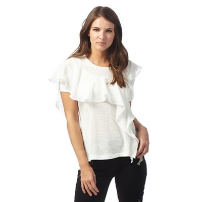 Ivory frilled top